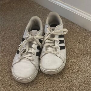 Adidas Classic White Sneakers with Black Stripes